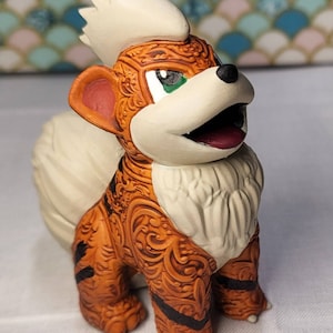 Growlithe | Hand-Painted | Resin