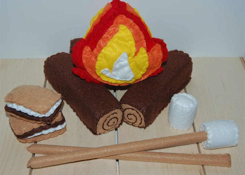 Kids Toys Felt Campfire Set Felt Food Valentines Toy Gift for Kids Felt Play Food Valentines Gift Valentine/'s Day Pretend Play