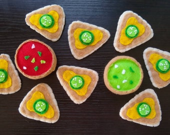 Felt Food Set, Felt Nacho Chips, Spring Toy, Summer Toy, Pretend Play Food, Kids Toys, Play Food, Gift for Kids