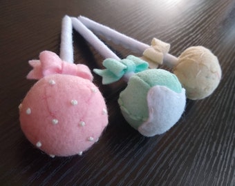 Felt Cake Pops, Felt Food Set, Felt Lollipops, Spring Toy, Summer Toy, Pretend Play, Gift for Kids, Play Food, Kids Toys, Cakepops