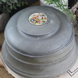 Antique Vintage Metal Glass & Wood Musical Candy Nut Dish Unusual