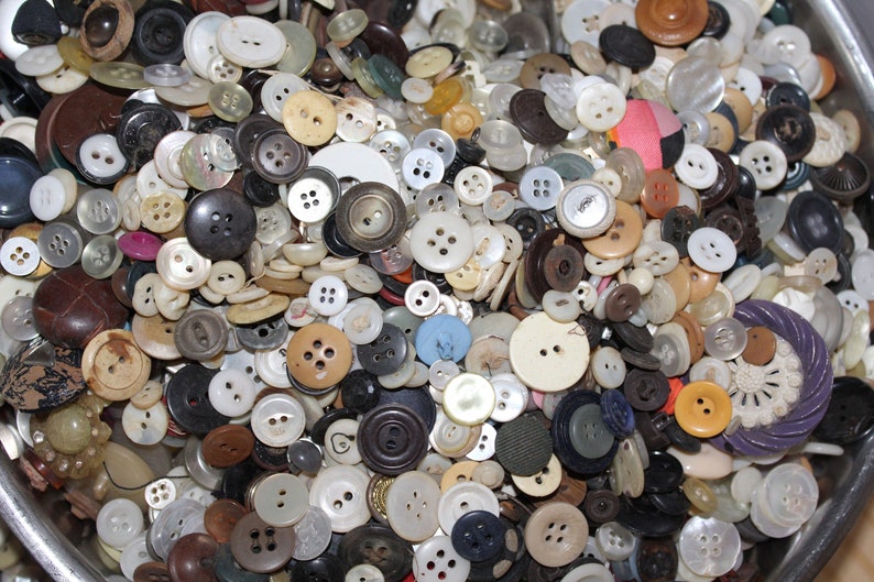 Mixed Assorted Vintage Buttons 8 oz. Grab Bag Vintage Buttons image 8