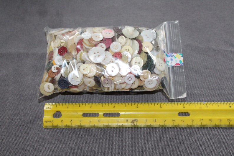 Mixed Assorted Vintage Buttons 8 oz. Grab Bag Vintage Buttons image 9