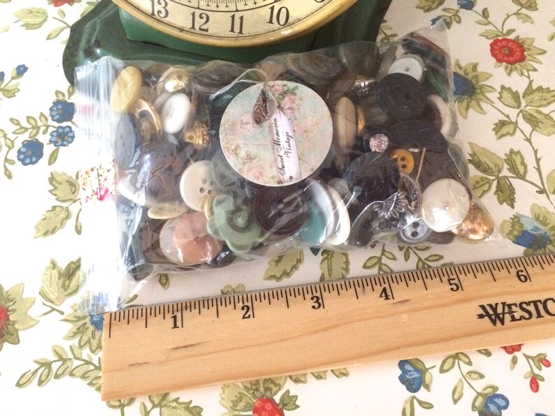 Mixed Assorted Vintage Buttons 8 oz. Grab Bag Vintage Buttons image 5