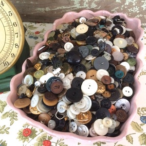 Mixed Assorted Vintage Buttons 8 oz. Grab Bag Vintage Buttons image 1