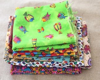 lot Of Colorful  Fabric Scraps Remnants 1 Pounds