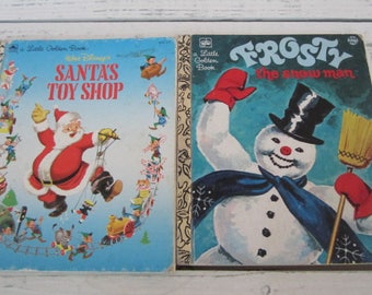 Two Vintage Golden Books Christmas Golden Books Frosty The Snowman And Santa's Toy Shop