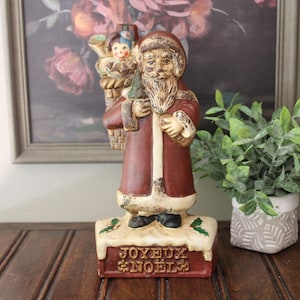 Butoir de porte père Noël en fonte Kurt Adler vintage 1988