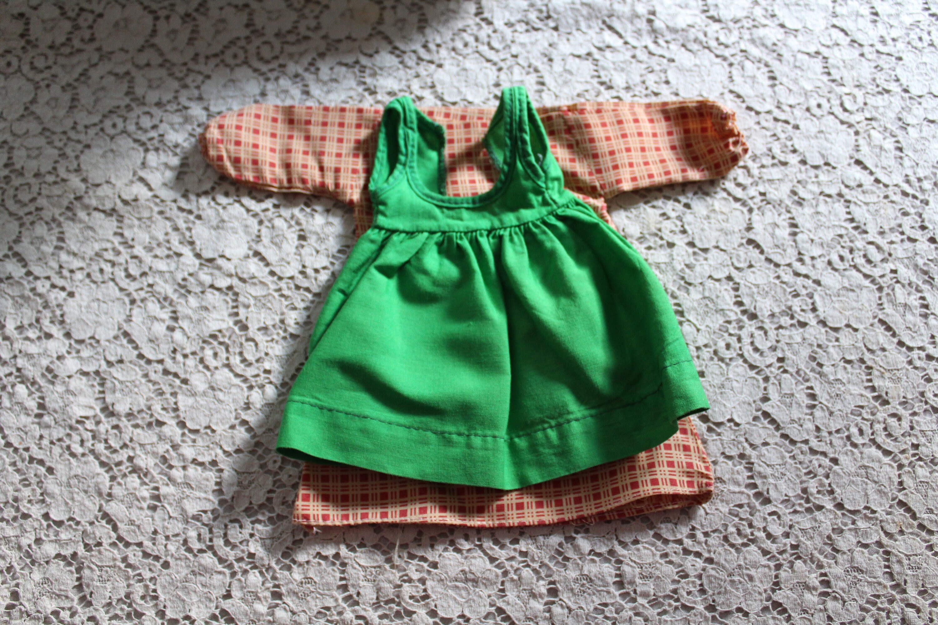 Vintage Doll Clothes Doll Smaller Thinner Handmade Two Piece Etsy