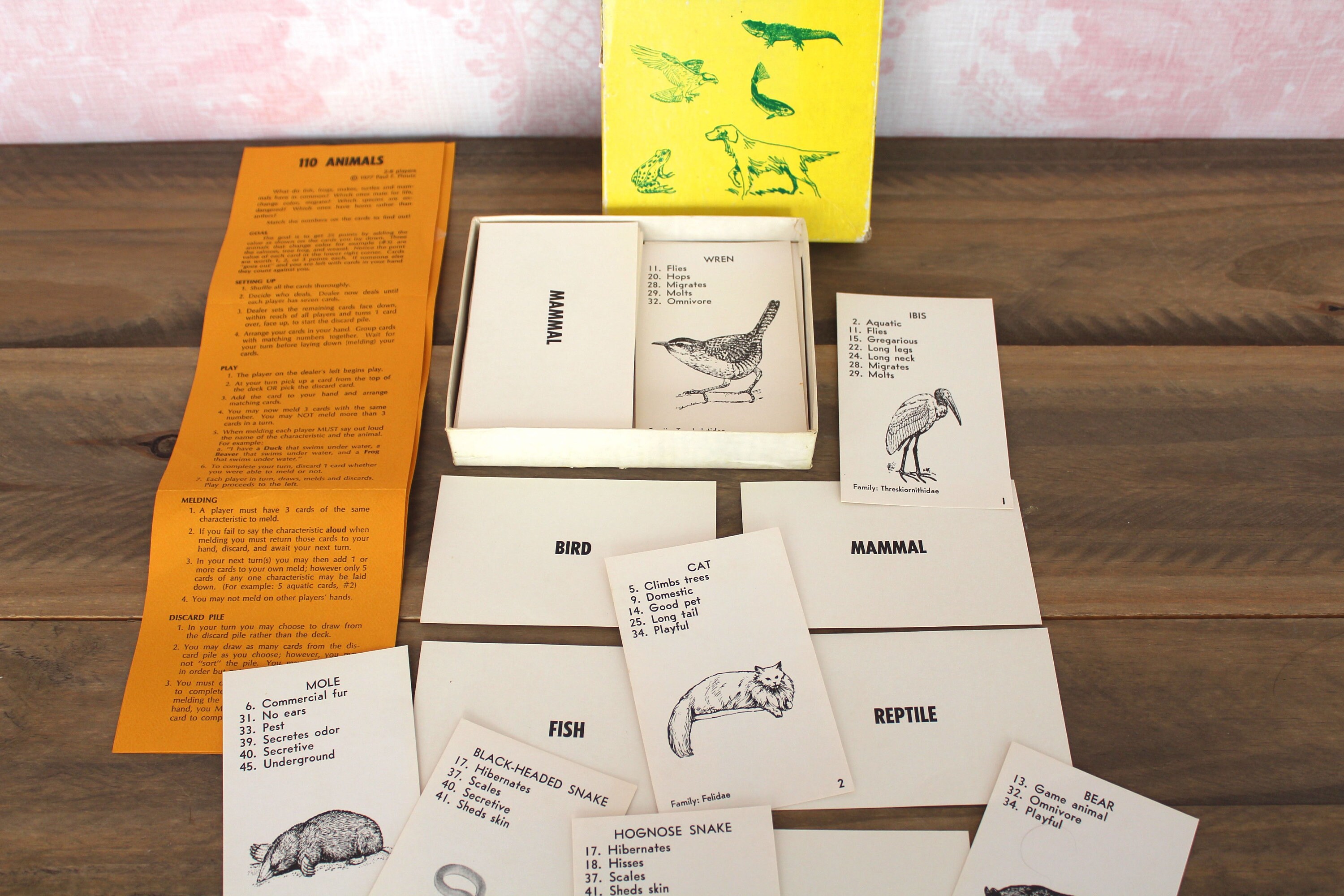 110 Animales Vintage Animal Card Juego Educativo Animal Juego Etsy