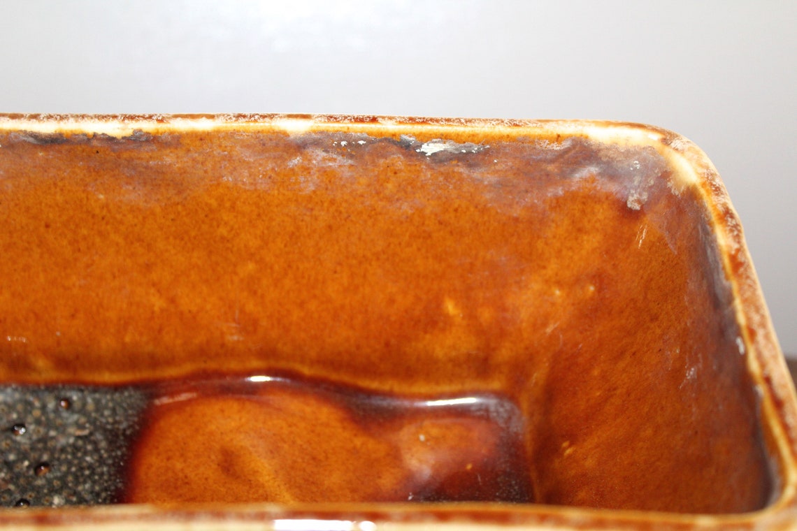 Vintage Brush Planter Mid Century Pottery Brown Drip Glaze Etsy