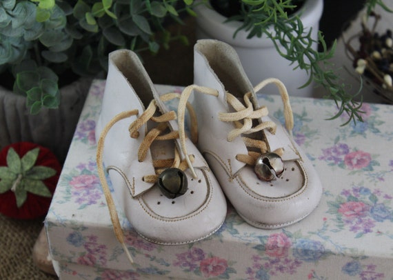 Pair Of Vintage Baby Shoes Vintage Nursery Decor … - image 2