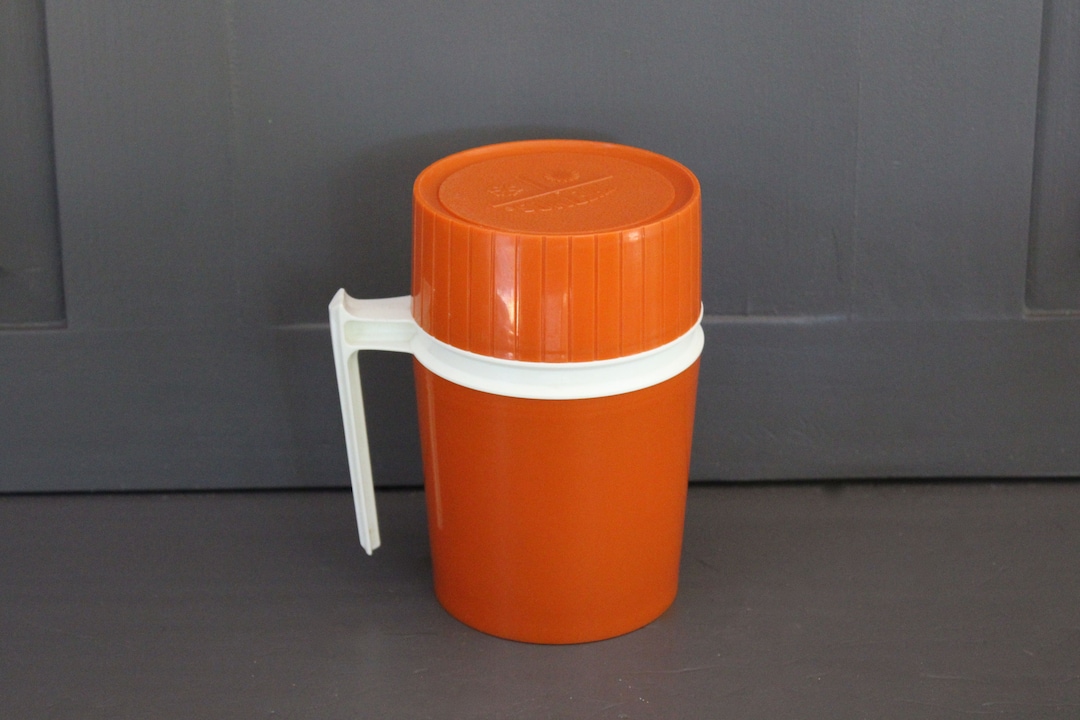 Vintage 1970s Thermos Model No 7002 Orange Hot Cold Thermos Etsy