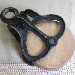 Vintage Barn Pully Metall & Holz Riemenscheibe Industrie Farm Bauernhaus Rustikal Wohnkultur