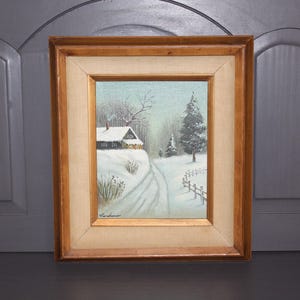 Vintage Winter Painting Snowy Winter Scene Vintage Painting Christmas