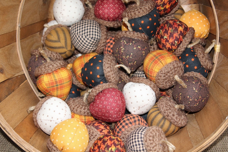 Handmade Harvest Fabric Acorns Chunky Autumn Bowl Fillers Etsy