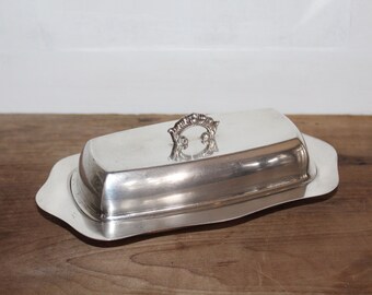 Vintage Silver Plate Covered Butter Dish Allison Silver