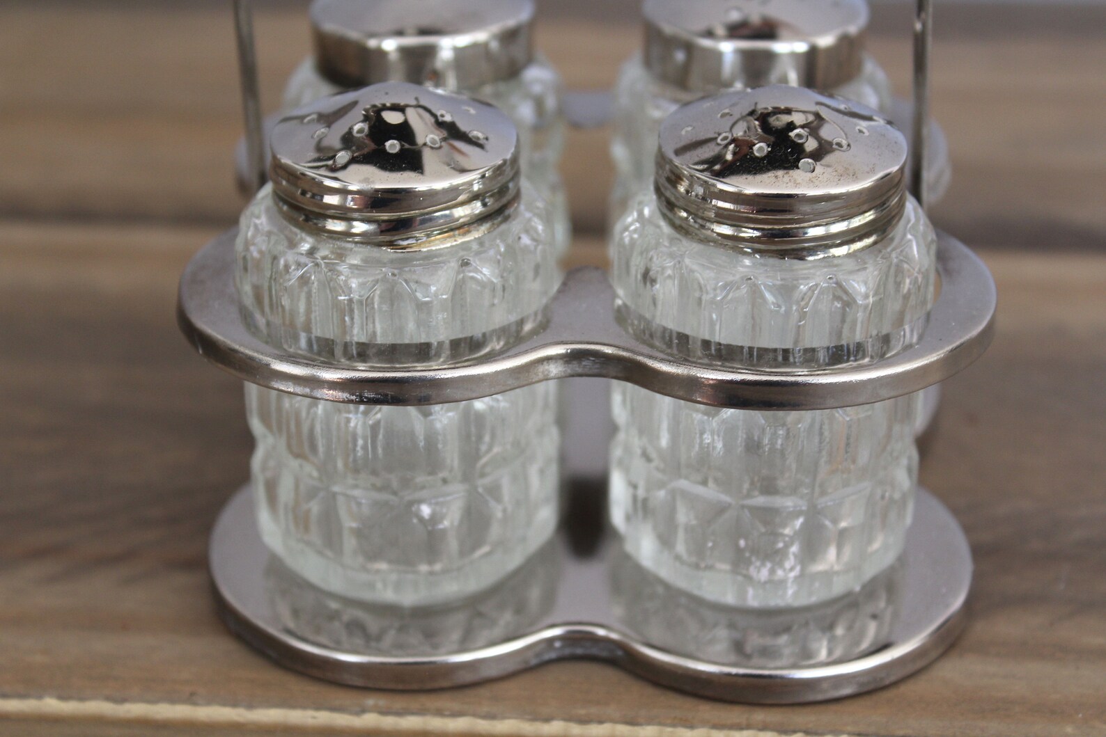 Vintage Salt & Pepper Caddy Glass Salt and Pepper Shakers in Etsy