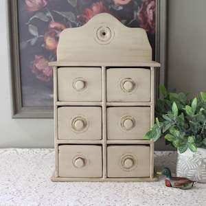 Vintage Spice Drawers Kitchen Apothecary Drawers Wood Refinished Repurposed Spice Cabinet