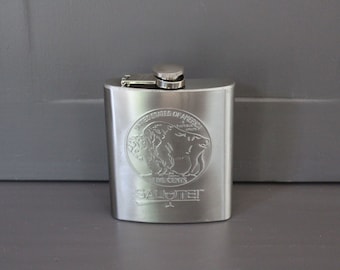 Stainless Steel Salute Five Cent Buffalo Nickel Flask