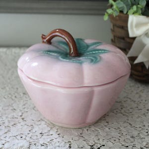 Vintage Belmar USA Pottery Pink Strawberry Jar With Lid