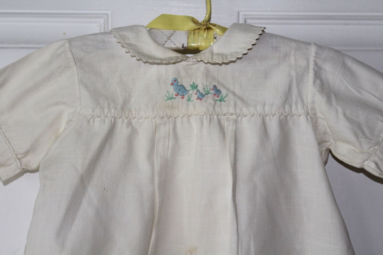 Vintage Linen Baby Girl Onesie Darling Baby Romper White With Etsy