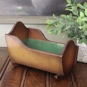 Kleine Holz Wiege Planter Puppen Wiege