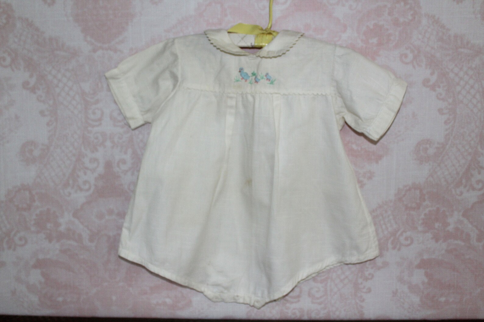 Vintage Linen Baby Girl Onesie Darling Baby Romper White With Etsy