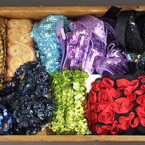 Large Lot Of Misc Sequined and Shiny Trims Everything Pictured Nearly One Pound Lot B