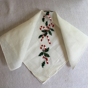 Vintage Floral Hankie Women&#39;s Handkerchief Lady&#39;s Linen Mid Century Floral Hankie