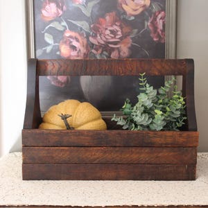 Vintage Rustic Wood Tool Box Caddy