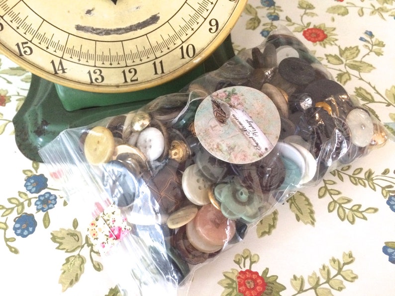 Mixed Assorted Vintage Buttons 8 oz. Grab Bag Vintage Buttons image 4