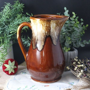 Vintage Roseville R.R.P. Brown Drip Ware Pitcher
