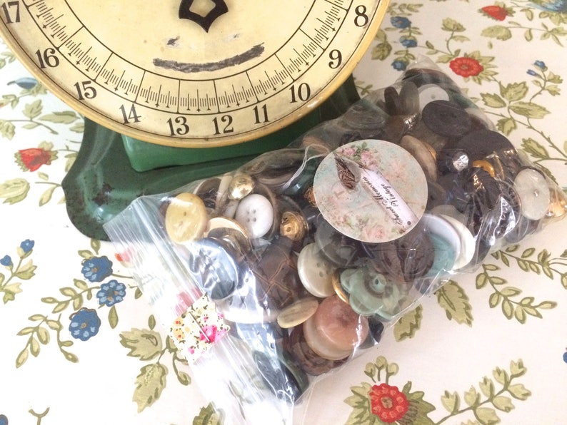 Mixed Assorted Vintage Buttons 8 oz. Grab Bag Vintage Buttons image 3