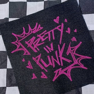 PRETTY IN PUNK pink punk patch diy