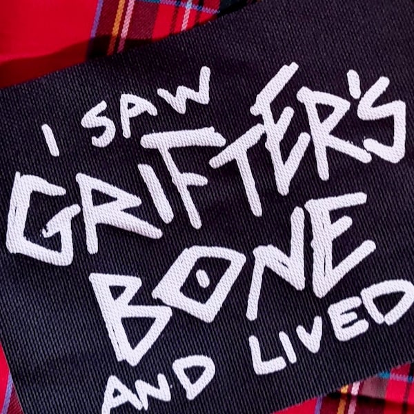 GRIFTERS BONE punk diy patch tma fake band