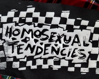 HOMOSEXUAL TENDENCIES punk parody diy patch