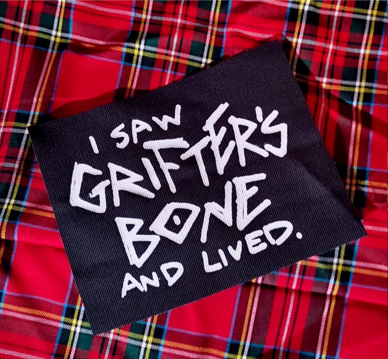 GRIFTERS BONE punk diy patch tma fake band image 1