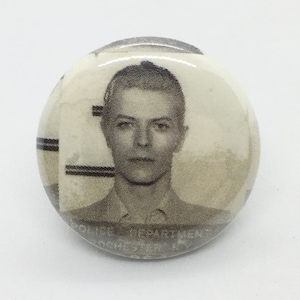 David Bowie Mugshot - 1 inch Pin or Keychain or Zipper Pull-Magnets too!
