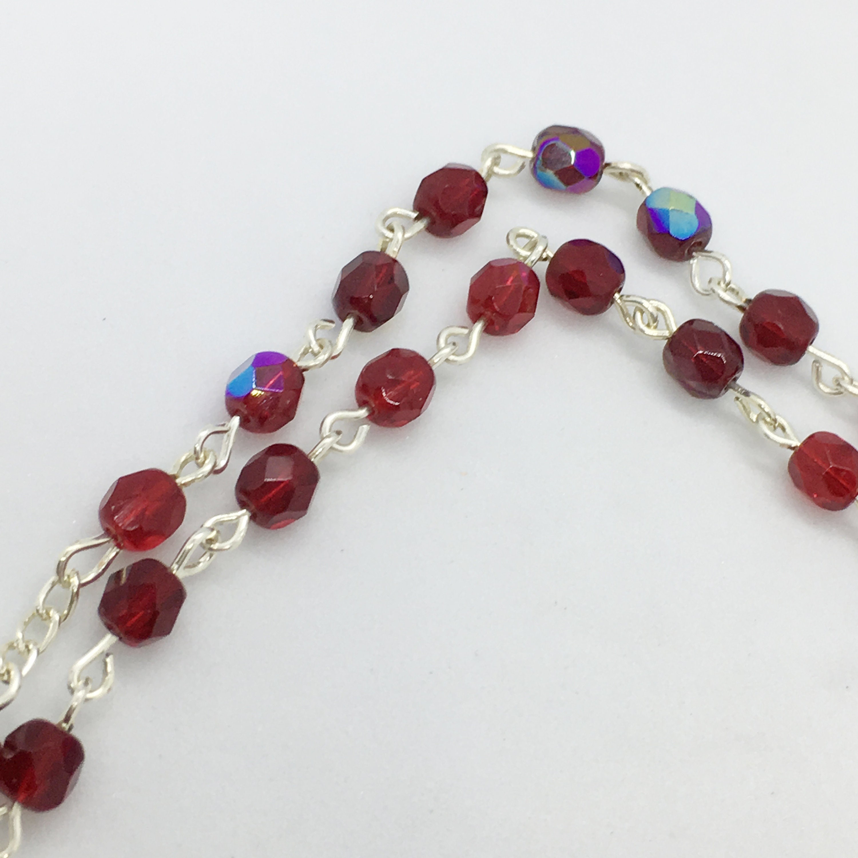 Blut rot Kristall Rosenkranz 185 Zoll lang R37 | Etsy