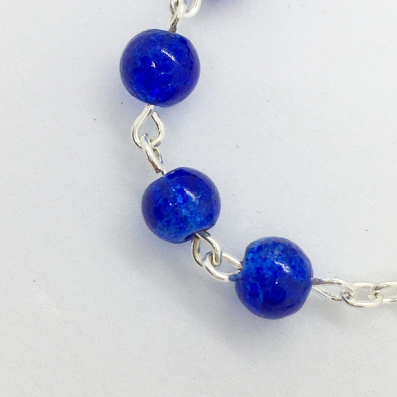 S31 5 inches long Blue Butterfly Pocket Rosary
