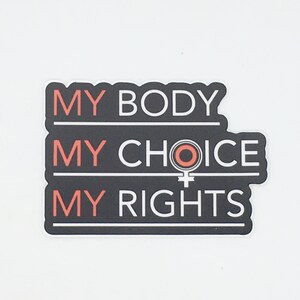 My Body My Choice My Rights - 2 1/8&quot;x3&quot; Vinyl Sticker