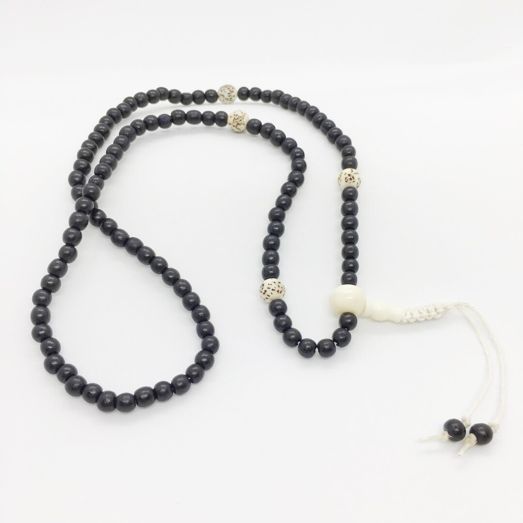 108 Bead Zen Mala 16 6mm Black Wood Beads With Etsy New Zealand