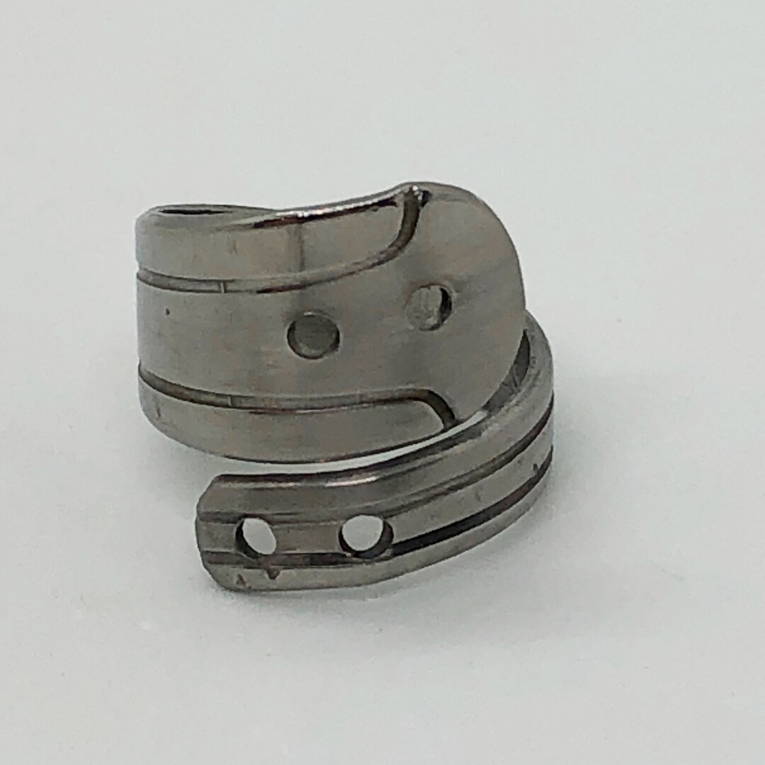 Stainless Steel Spoon/utensil Ring Size 10.5 With Holes Vintage Utensil