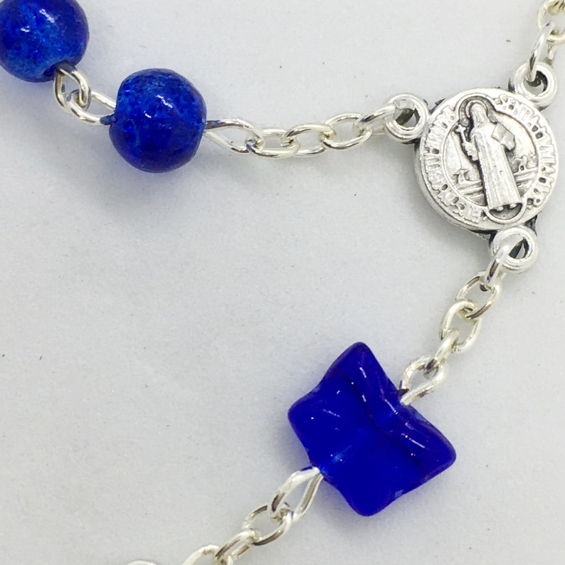 S31 5 inches long Blue Butterfly Pocket Rosary