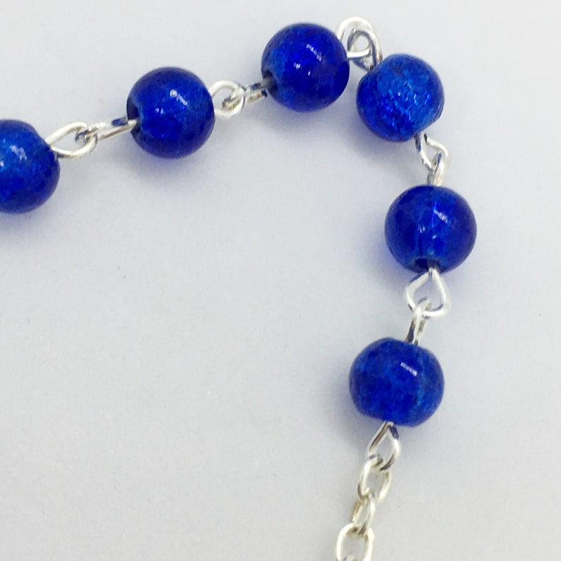 S31 5 inches long Blue Butterfly Pocket Rosary