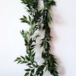 Artificial Green Ruscus Leaf Garland - Perfect for Rustic/Neutral Decor, Bunting, Weddings, Baby Showers, Signs. Table Runner