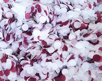 Biodegradable Wedding Confetti – Burgundy, Marsala & White Tissue Paper Circles