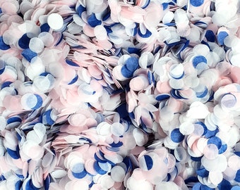 Biodegradable Wedding Confetti - Navy Blue, Pink & White Circles Wedding Confetti Mix, Great for Classic Weddings