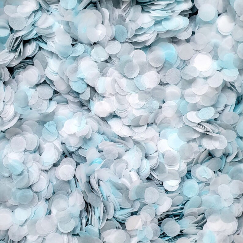 Baby Blue Grey & White Confetti Circles - Etsy UK